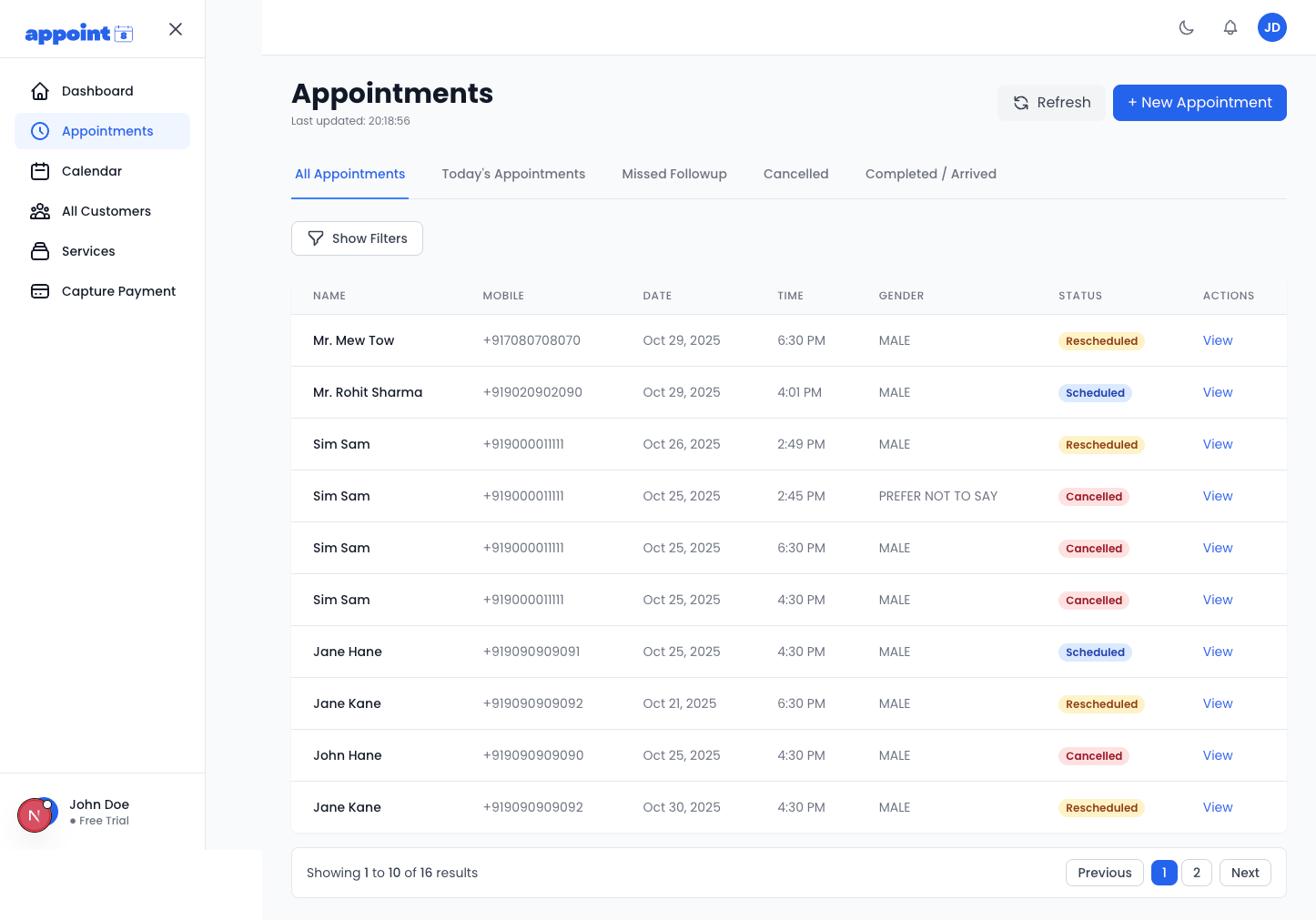 Appoint8 Booking Page